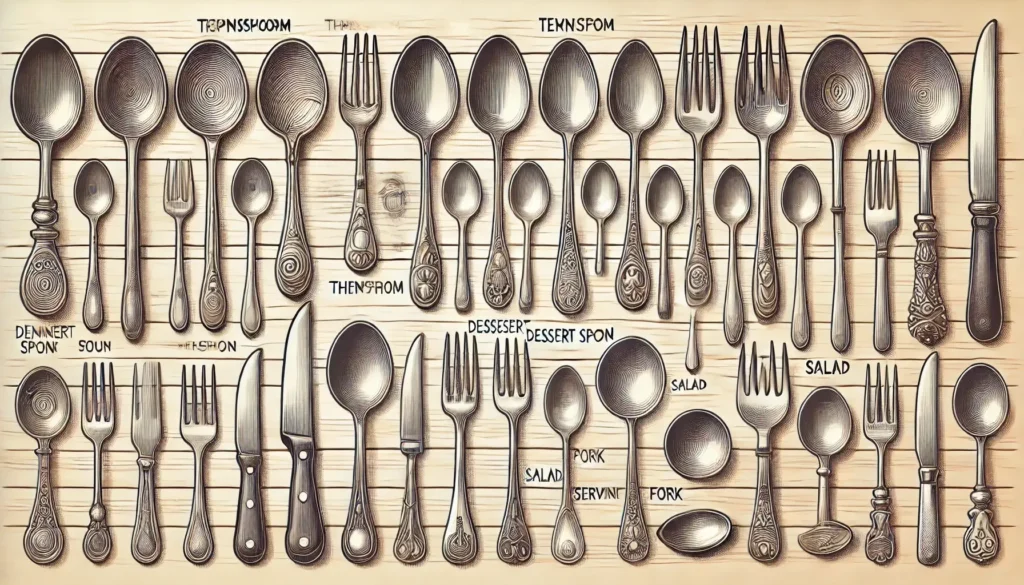 شکل انواع قاشق چنگال