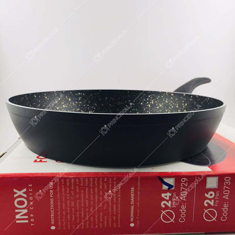 تابه تکدسته اینوکس سایز 24 رنگ مشکی
