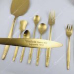 سرویس قاشق چنگال نیوبرلین مدل هاف طلایی نیمه مات